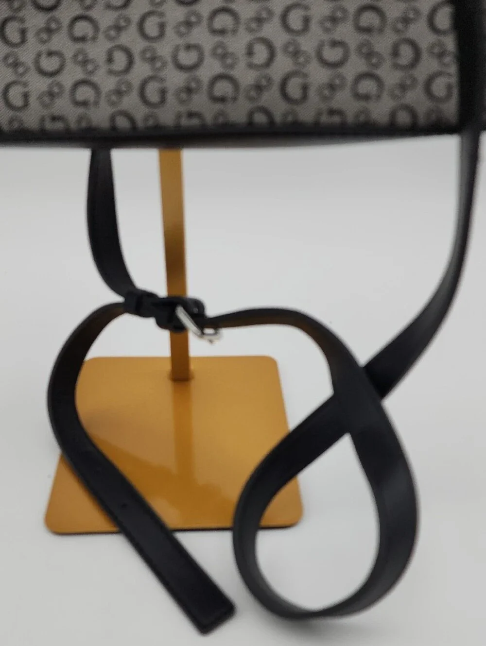 Guess Black & Gray Signature Satchel with Chain Charm